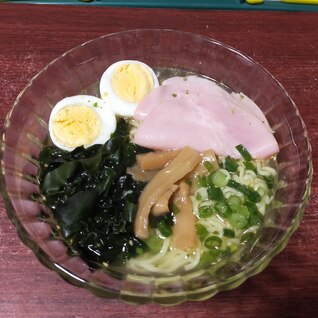 即席袋めんで、冷たいラーメン